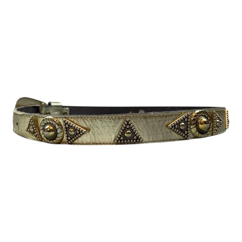 Vintage Leatherock Belt Women's LRG Textured Embellished Jewels Fashion USA Made